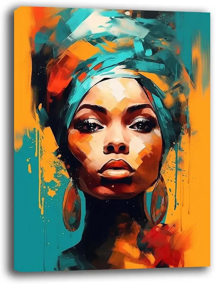 Printerland Modernes Gemälde für Damen, gelb, hellblau, moderne Bilder, Wohnzimmer, Wandbild, XXL, großer Druck auf Leinwand, Wanddekoration, Schlafzimmer, Küche (5,30 x 40 cm)