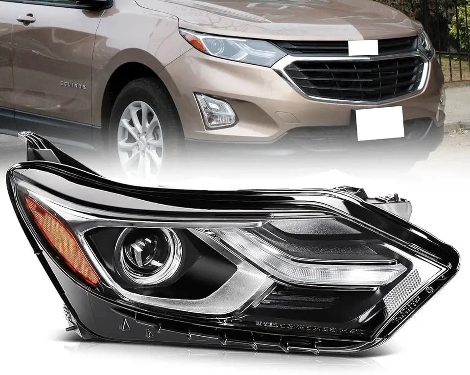 Headlight Assembly Fit for 2018-2020 Chevy Equinox,Halogen Headlamp with LED DRL Replacement Right Passenger Side GM2503469 84194562 84258448