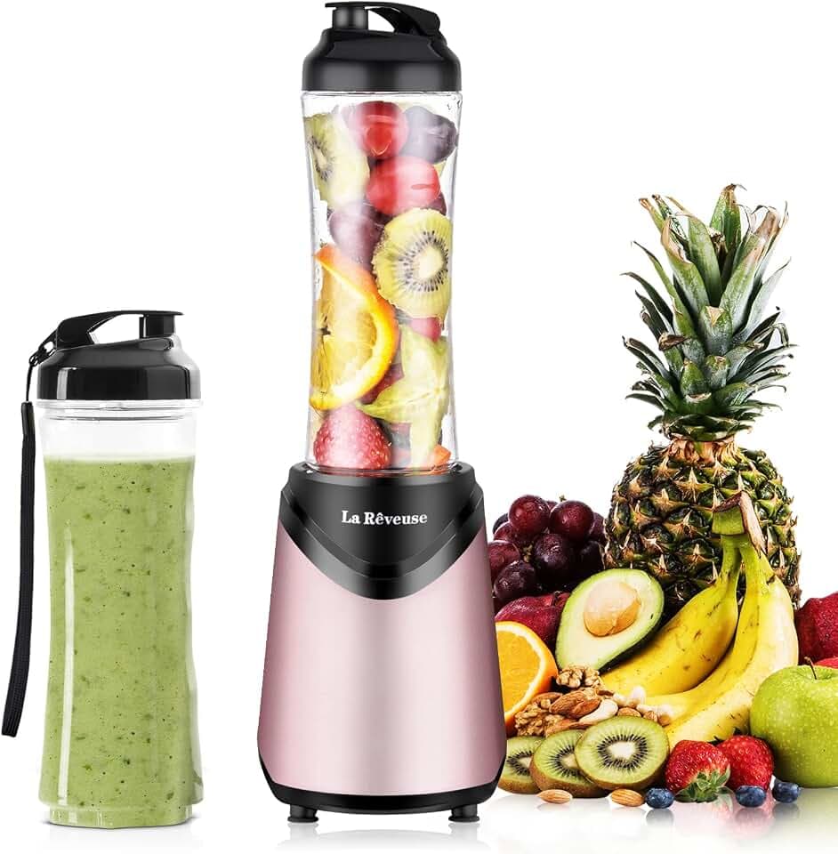 La Rêveuse Mix&Go Standmixer, Smoothie Maker, Mini Blender, 300W, Rosa