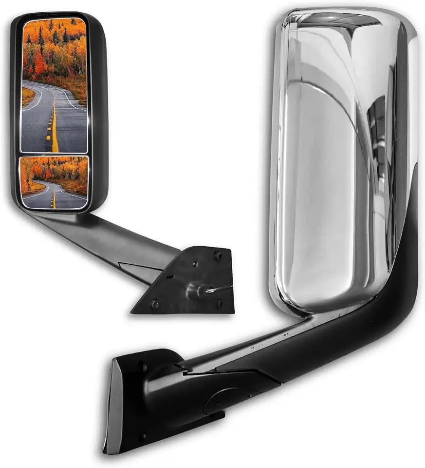 Door Mirror Compatible with 2018 2019 2020 2021 2022 2023 2024 Cascadia Mirrors Cascadia Mirror Cascadia Side Door Mirrors (Chrome-Left)