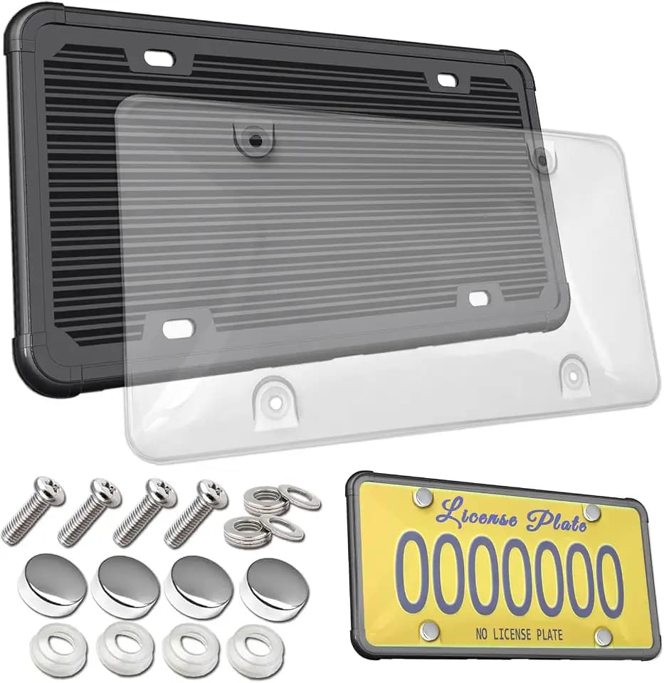 Aootf License Plate Cover & Frame Combo, Clear Car Tag Protector