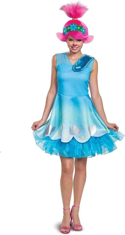 Disguise Trolls Word Tour Women's Poppy Costume, Adult Size Character Dress and Headpiece