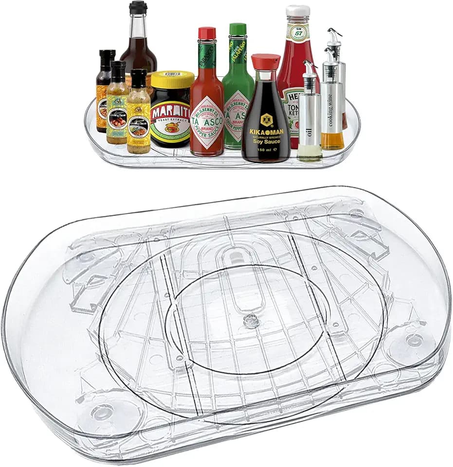 LANMOU Drehteller Kühlschrank, Rechteckig, 360° Drehbar, 40 x 28 cm