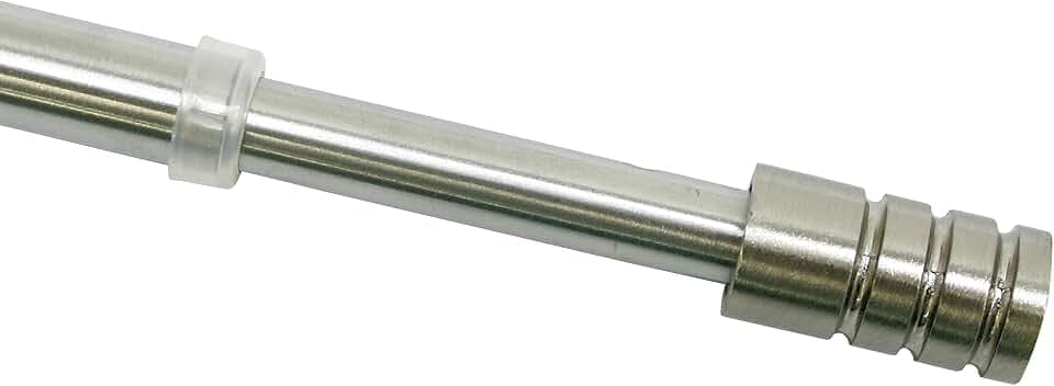 Gardinia 30764 Vitragestange Zylinder Ø 10 mm, Metall, ausziehbar 60-85 cm, inklusiv 2 Träger, edelstahl-optik