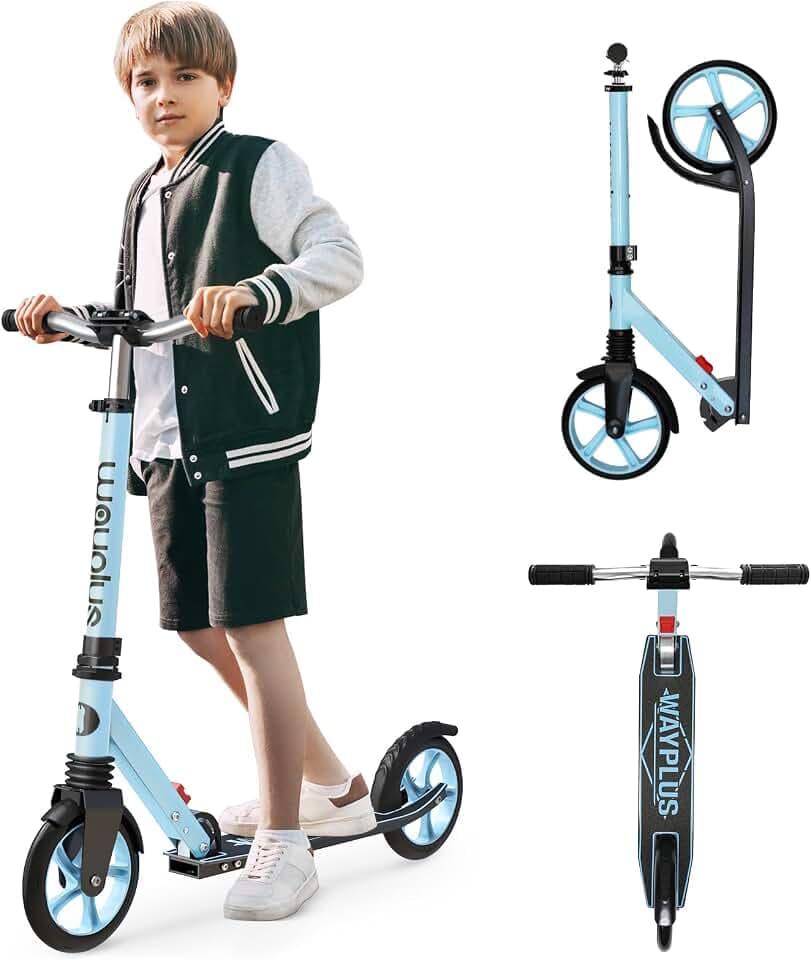 WAYPLUS Kick Scooter for Ages 6+,Kid,Teens & Adults.8 Big Wheels,240lb