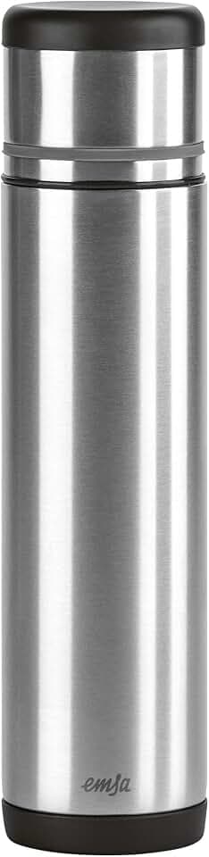 Emsa 509238 Isolierflasche, Mobil genießen, 700 ml, Safe Loc Pro Verschluss, Schwarz-Anthrazit, Mobility