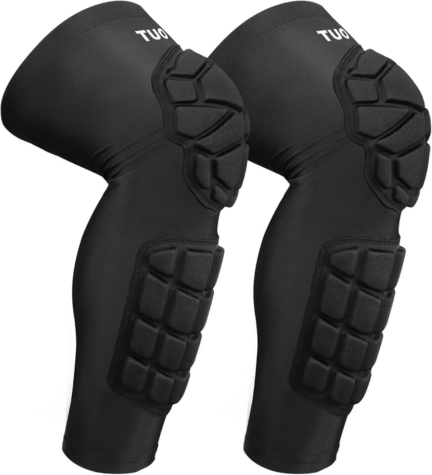 Padded Knee & Shin Guards Calf Pads Protector Compression Leg Sleeve Knee Brace for Football Basketball Volleyball Soccer Baseball for Youth Adult (1 Pair)