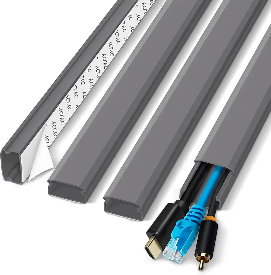 62.8in Grey Cord Hider for TV on Wall, Paintable Cord Cover Wall Kit