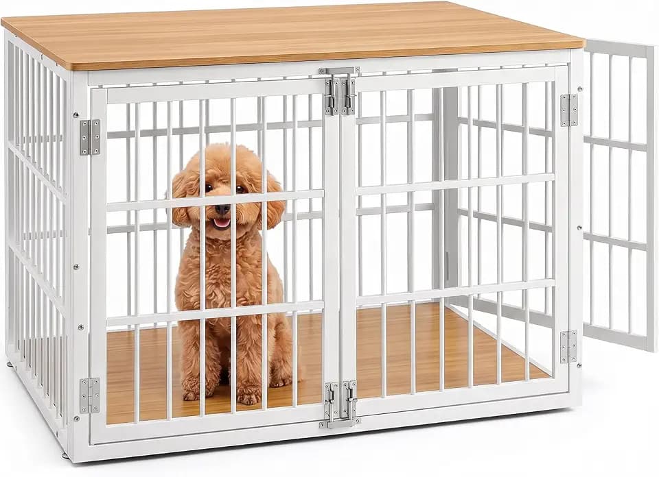 DUMOS Dog Crate Furniture 38 Inch Indoor Crate Dog Cage Wooden Kennel