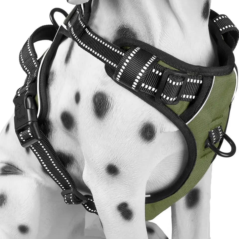 PoyPet No Pull Dog Harness Medium, Reflective Vest with Front Clip & Handle