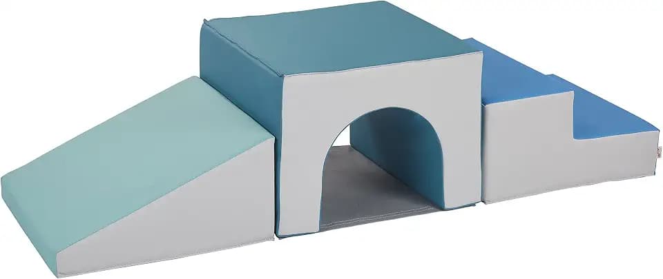 ECR4Kids SoftZone Single Tunnel Climber, Toddler Playset, Contemporary, 3-Piece