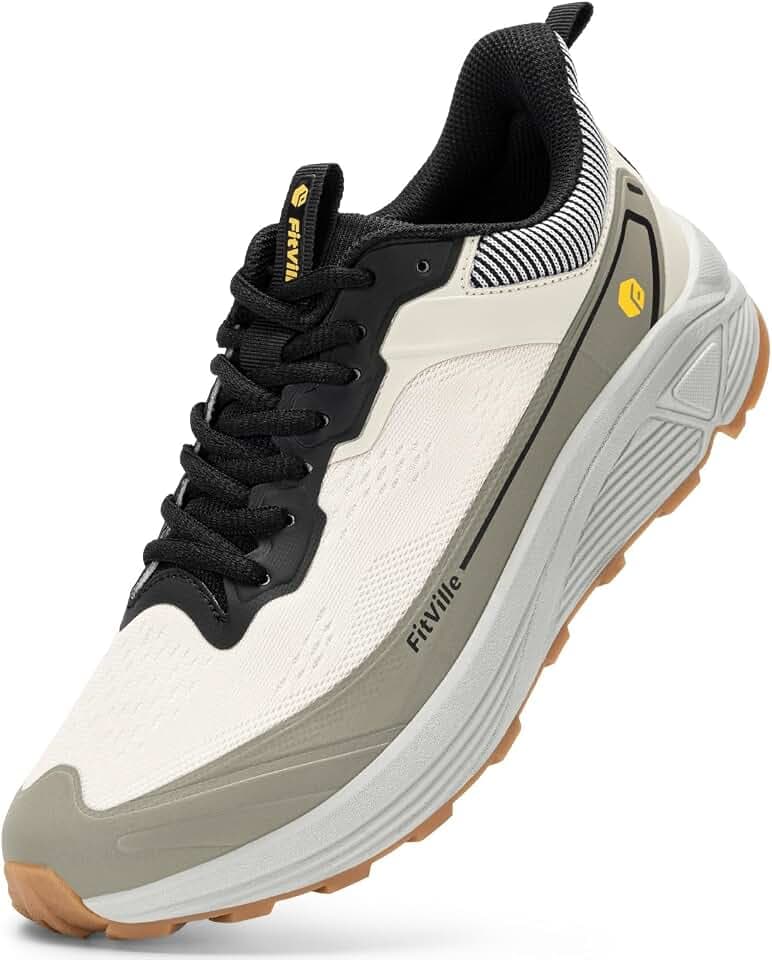 FitVille Extra Weite Laufschuhe Herren Sportschuhe Atmungsaktiv Turnschuhe Breit Sneaker Leicht Outdoor Joggingschuhe Bequeme Traillaufschuhe Gedämpft Tennis Fitness Walkingschuhe