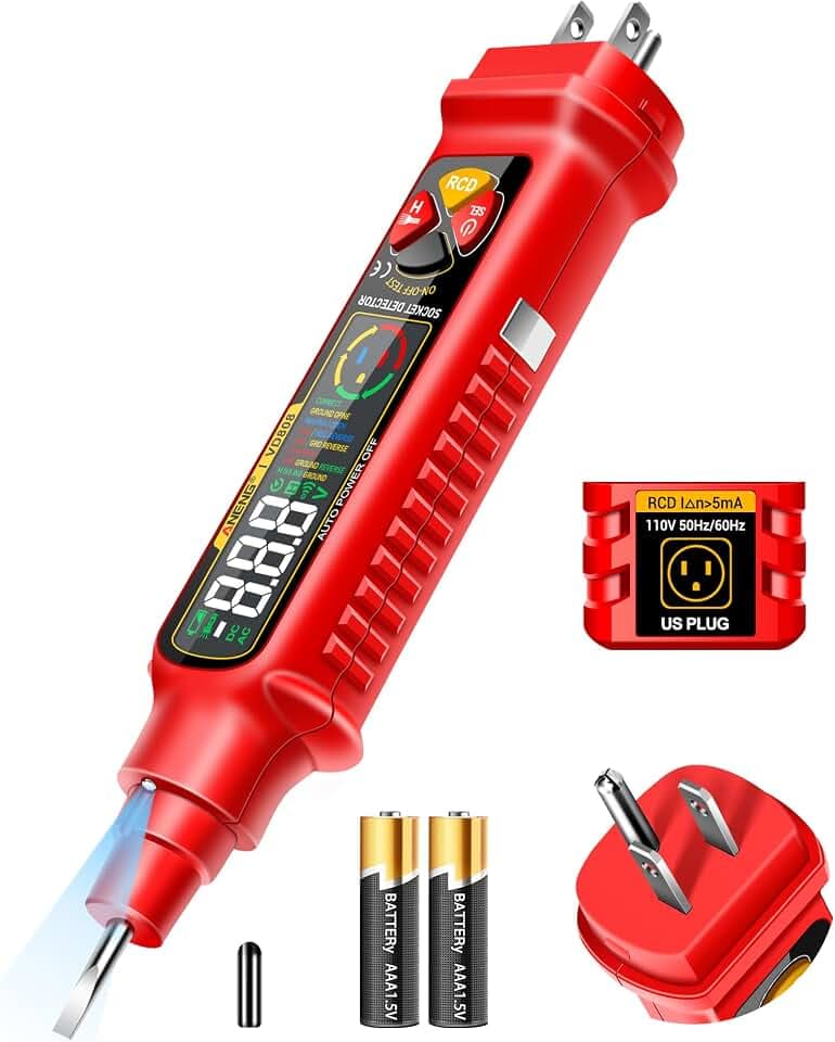 ANENG Non-Contact Voltage Tester, Outlet Receptacle Detector, AC 2-440V