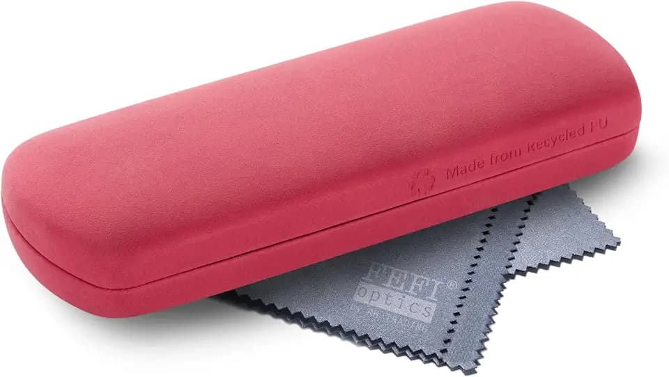 FEFI - Hardcase Brillenetui mit weichem Kunststoffbezug aus Recycling Material - inkl. Brillenputztuch