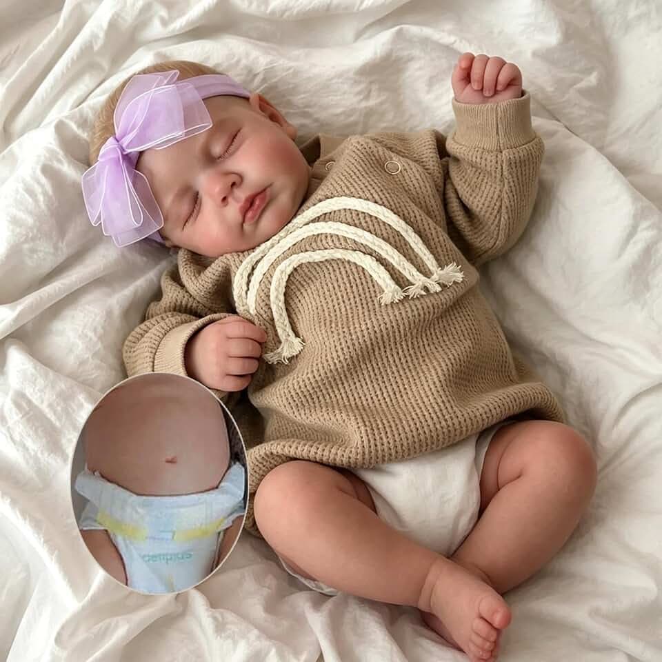 Pinky Reborn Reborn Baby Dolls Girl Full Body 20 Inch Realistic Sleeping Doll Silicone Reborn Toddler Handmade Doll Set