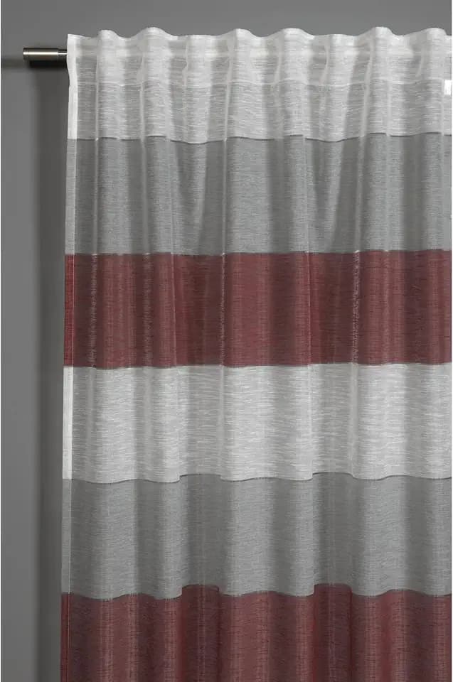 GARDINIA Vorhang mit verdeckten Schlaufen und Gardinenband, Blickdicht, Lichtdurchlässig, Gardine Etamine, Rot, 140 x 245 cm