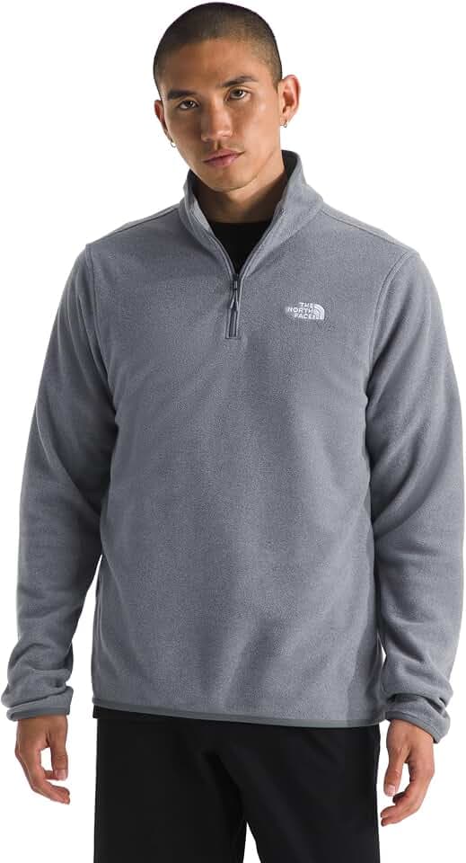 THE NORTH FACE Men's Glacier Fleece Quarter Zip Jacket | Pullover With Zip Pockets & Stretch on Collar, Cuffs & Hem