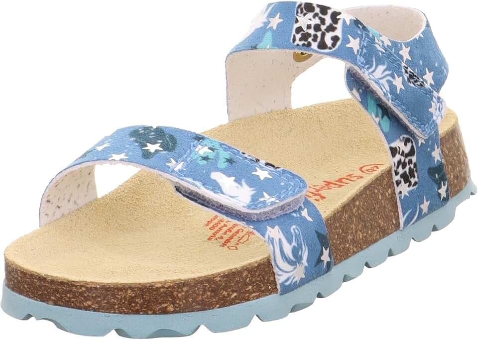 Superfit Mädchen FUSSBETTPANTOFFEL TÜRKIS/MEHRFARBIG 8400