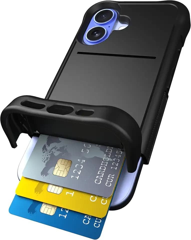 Scooch for iPhone 16 Wallet Case Card Holder, Wingmate, Black