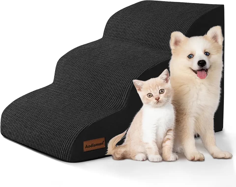 Aodisman Dog Stairs for Small Dogs and Cats,3-Step Pet Ramp for Couch,Chair