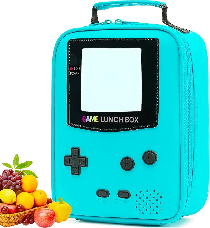 Tongtai Boy Lunch Box,Kids Lunch Bag Insulated Leather Game Lunch Box for School Thermal Meal Cooler Lunch Boxes for Boy Girl Kid Toddler Teen