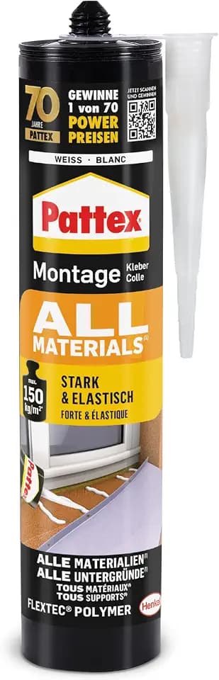 Pattex Montagekleber All Materials, Baukleber für innen & außen, 1x450g
