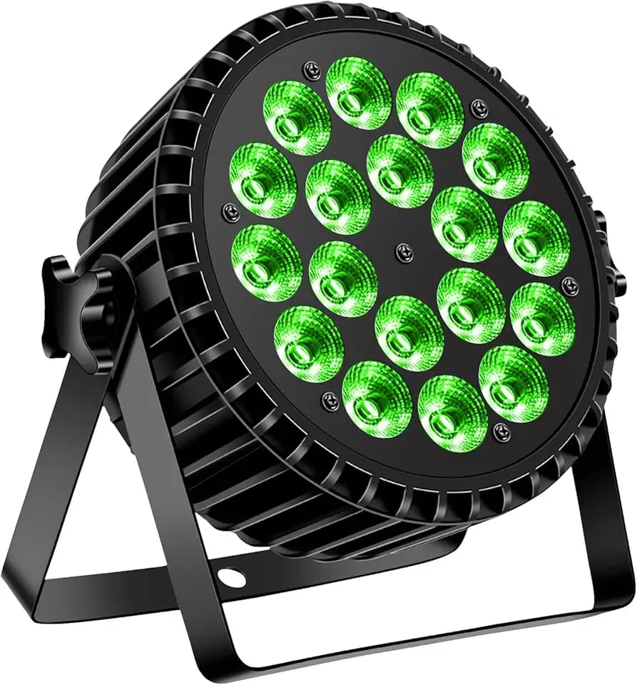 LED Par Scheinwerfer 200W 18 LED Bühnenlicht Strahler Discolicht Partylicht,8CH Par LED Licht RGBW DMX Strobe Sound Aktiv Modus Beleuchtung DJ Lichteffekt für Show Bar KTV Party Halloween
