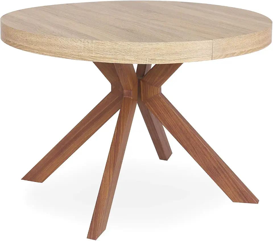 Menzzo Myriade Tisch ausziehbar, Holz, Metall, Einheitsgröße