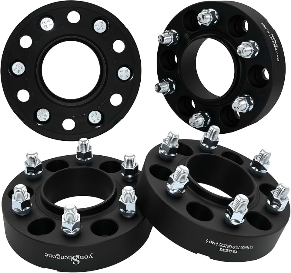 6x135 Wheel Spacers for 2015-2024 F150, 1.5" Hubcentric Wheel Spacer M14x1.5 Thread 87.1mm Hub bore Forged Spacer Compatible with Ford F150, Expedition, 6 Lug 6x135mm Spacers, 4Pcs