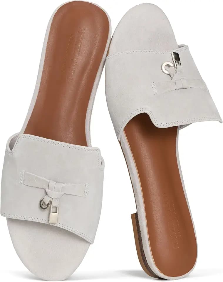 100% Genuine Leather Dressy Flat Sandals Women Designer Sandals for Women