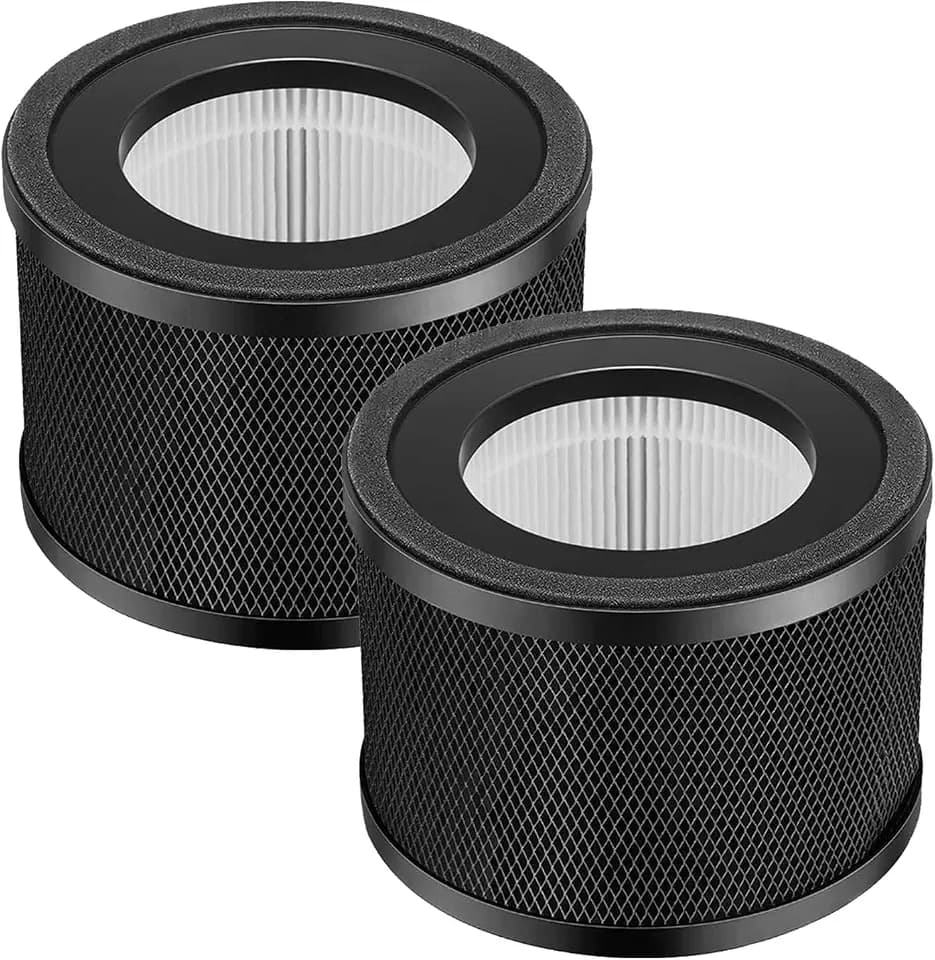 2 Stück Filter für TaoTronics TT-AP001 & HERILIOS HS-AP001 Luftreiniger | 3-in-1, Vorfilter H13 True HEPA Aktivkohlefilter, gegen Pollen Staub Tierhaare Rauch, für Schlafzimmer Wohnzimmer Küche Büro