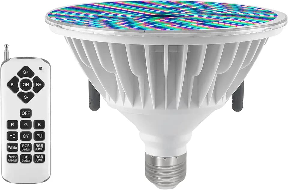 SngBrt 120V LED Pool Light Bulb, for Inground Pool,RGB Color Changing LED with Remote,E26/E27,Dimmable