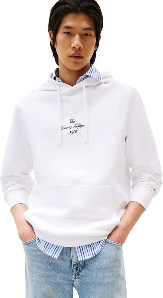Tommy Hilfiger Herren Outline Flag Script Hoodie Mw0mw39372 Kapuzenpullover (1er Pack)