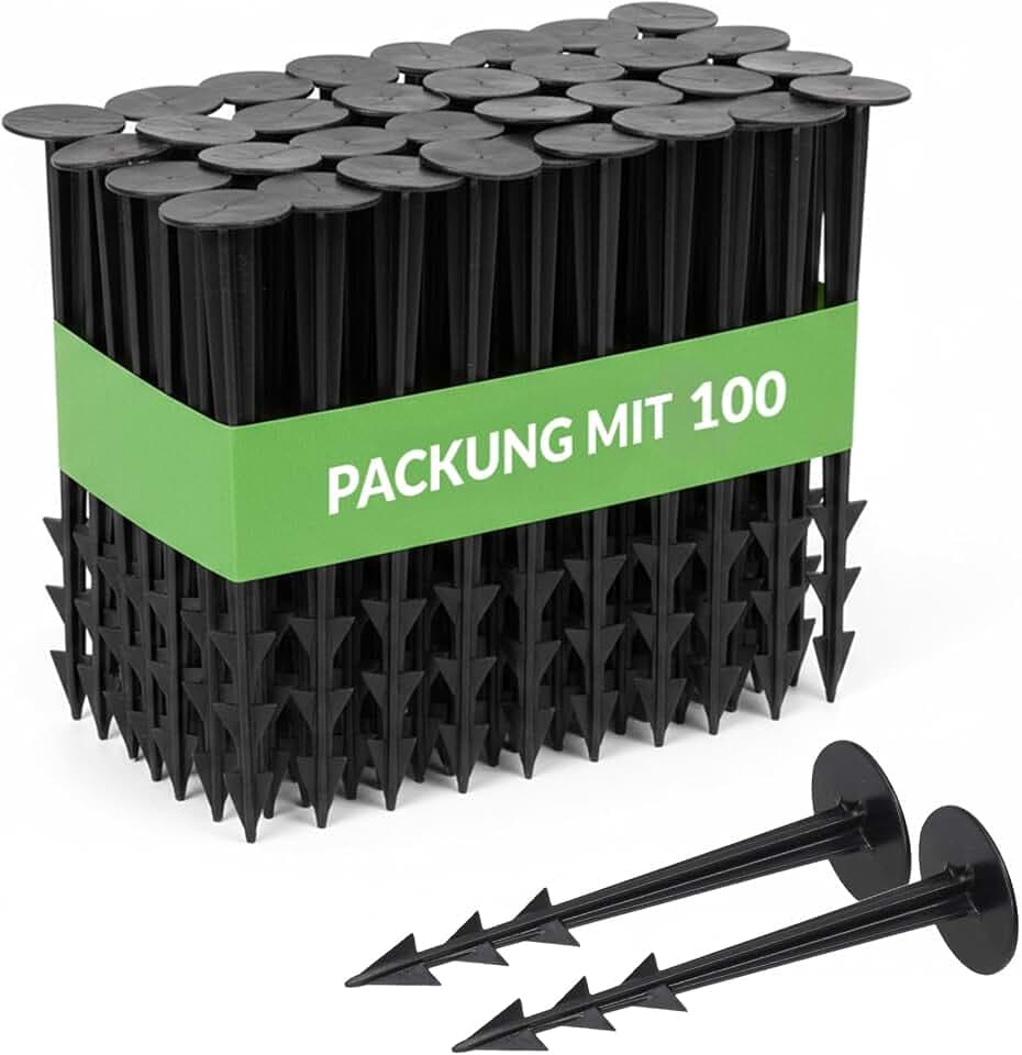 GARDENIX 100 Stück TerraPEG Erdanker Bodenanker Erdnägel für Gartenvlies Unkrautvlies Maulwurfnetz(100)