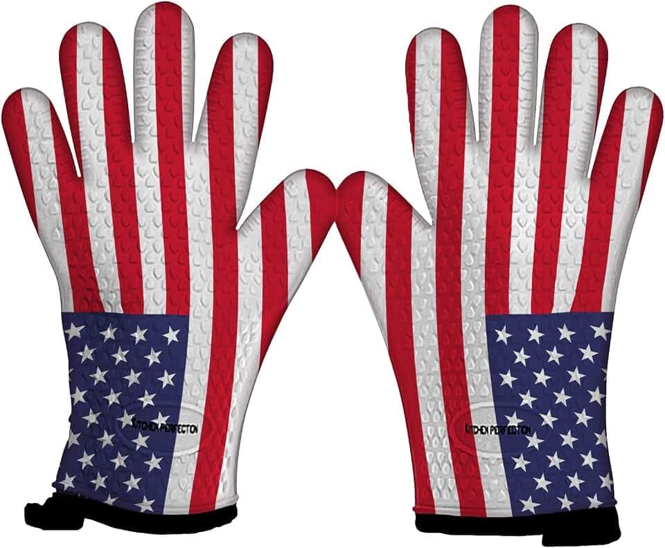 KITCHEN PERFECTION XL Silicone Smoker BBQ Gloves -Heat Resistant Oven Mitts