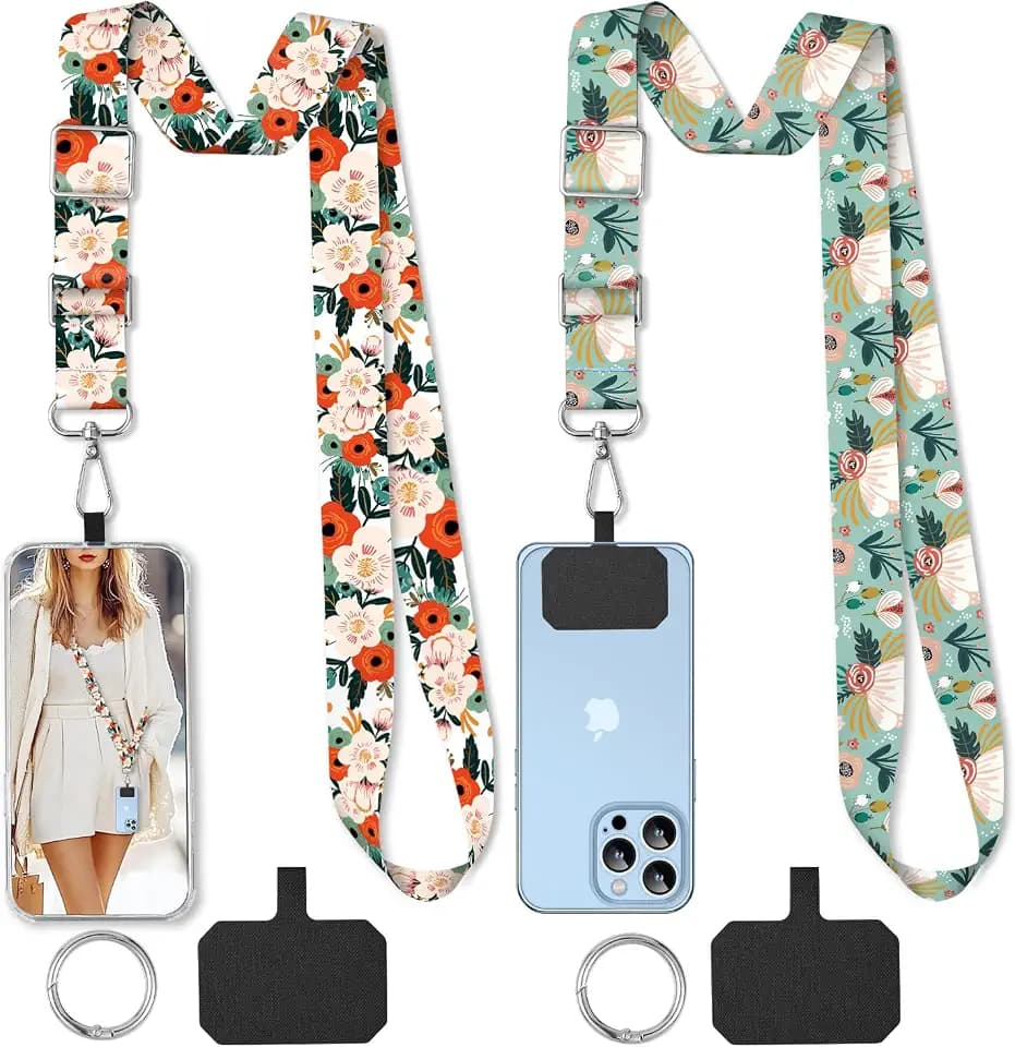 2 Pack Phone Lanyard Cell Phone Lanyard Crossbody Adjustable Phone Strap for Use Around the Neck Cell Phone Lanyard