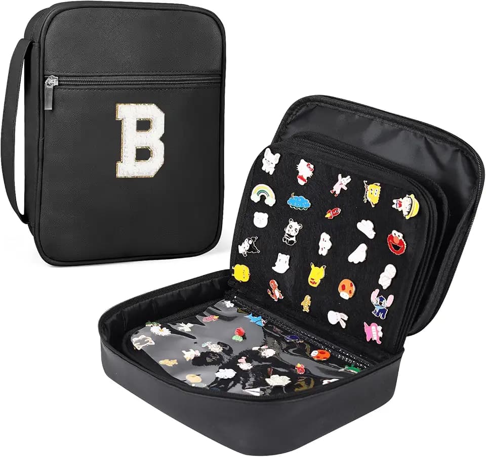 Pin Display Bag, Letter PU Pin Trading Book with 8 Pages