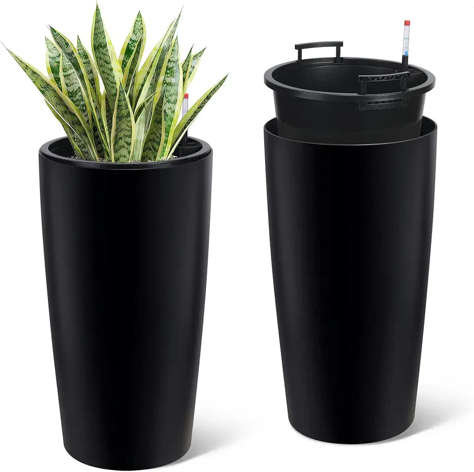 Garvee Tall Planters for Outdoor Plants, 30 in Outdoor Planters Set of 2