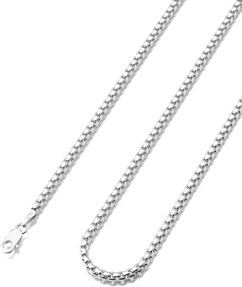 925 Sterling Silver Box Chain 2/3/4/5MM Sliver Chain Necklace for Men Women