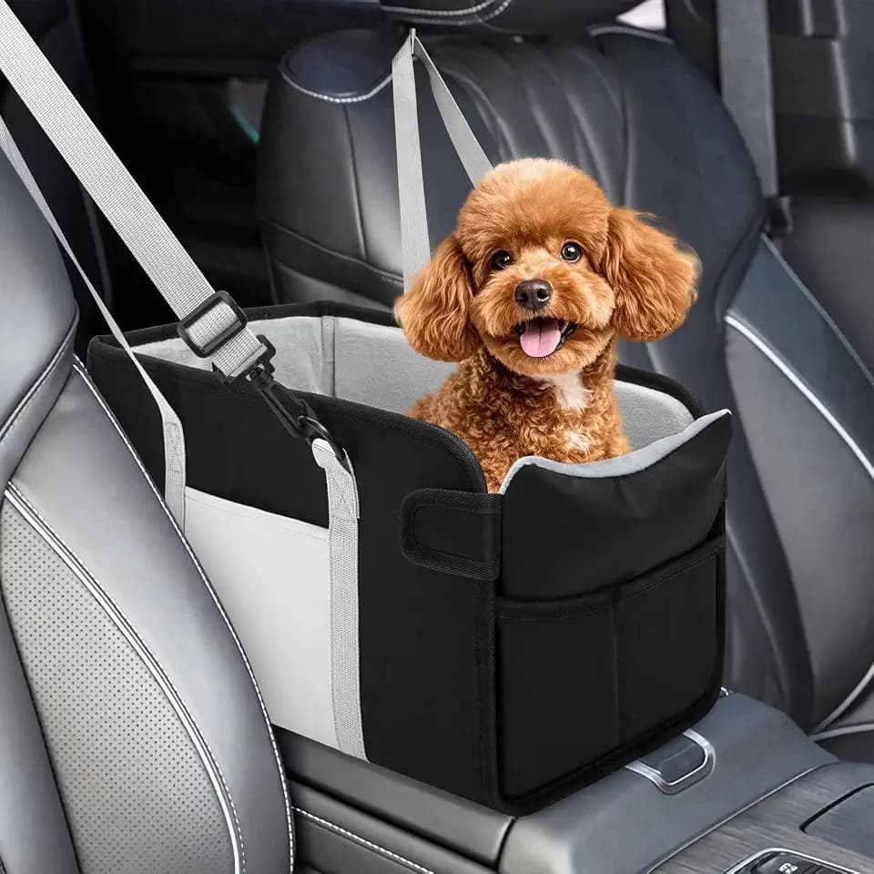 Portable Dog Car Seat for Small Dogs, Puppy Car Seat, Black&White