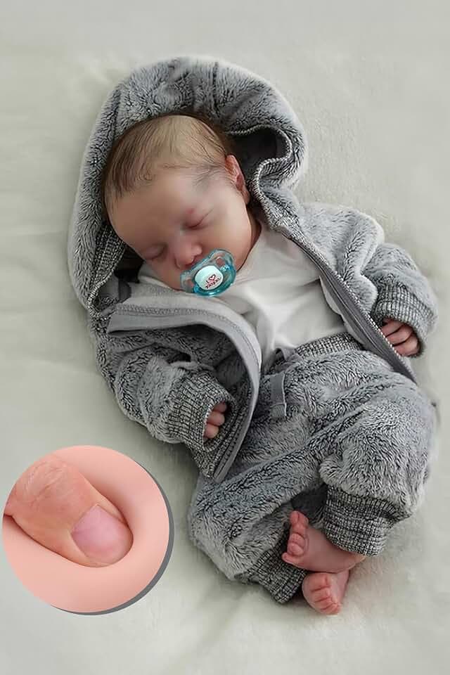 BABESIDE 17 Inch Lifelike Reborn Baby Dolls, Full Body Vinyl Boy