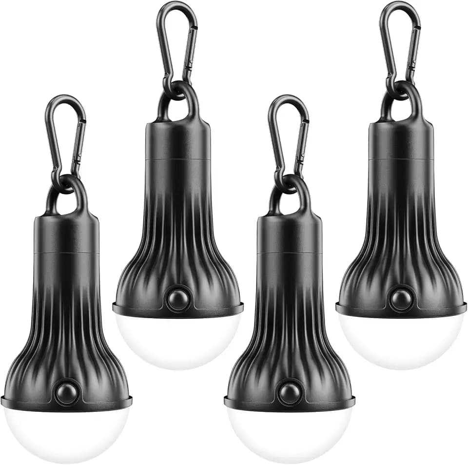 FLY2SKY 4Pcs Portable LED Camping Lights with Clip Hook Emergency Light