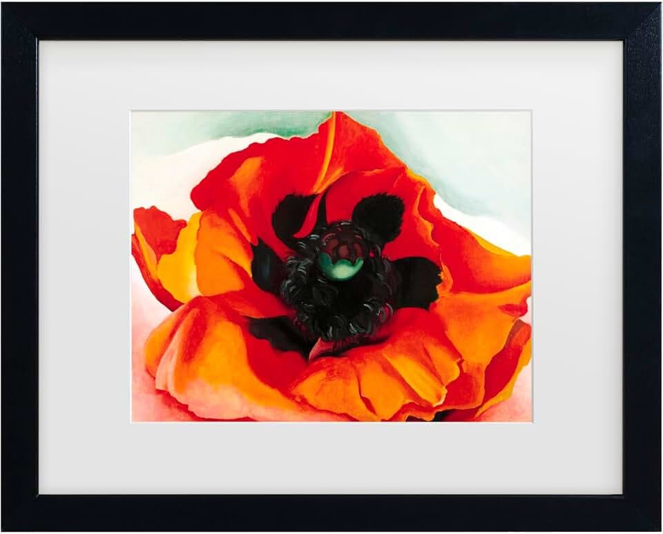 Georgia O'Keefe 'Poppy' Matted Framed Art
