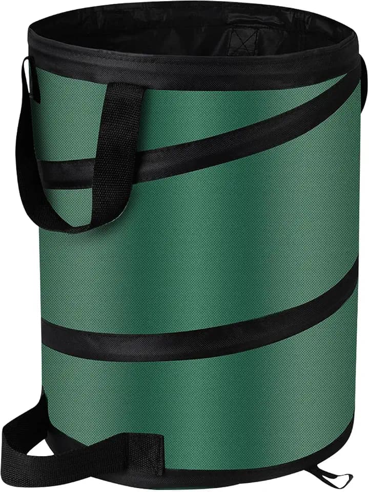 Camping Trash Can, Pop Up Collapsible Garbage Can, 10 Gallons, Foldable Recycle Bin Made of 600D Oxford Cloth for Gardening, Camping and Home Storage (Green)