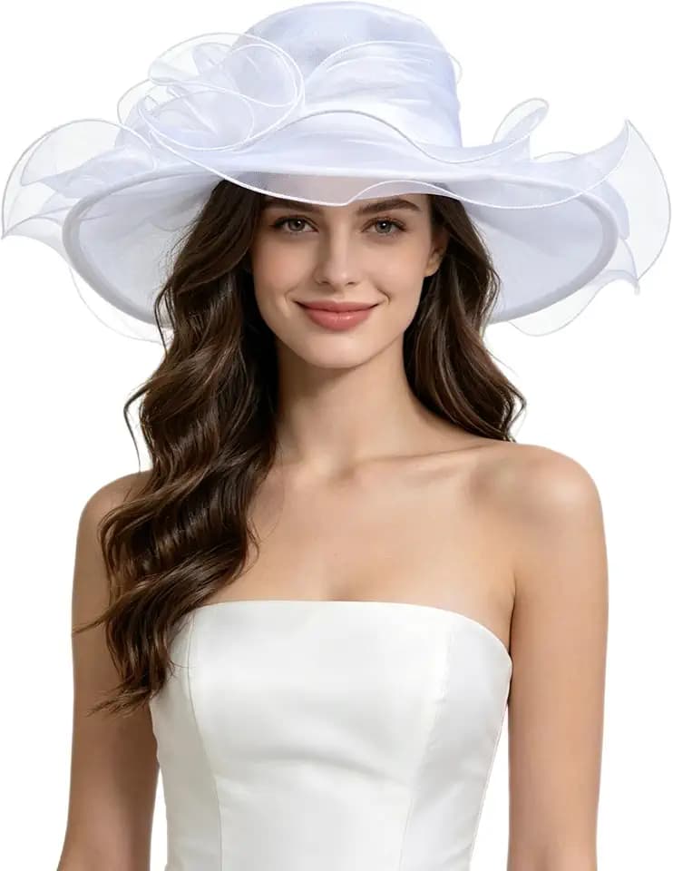 SAFERIN Women's Organza Church Fascinator Bridal Tea Party Wedding Hat
