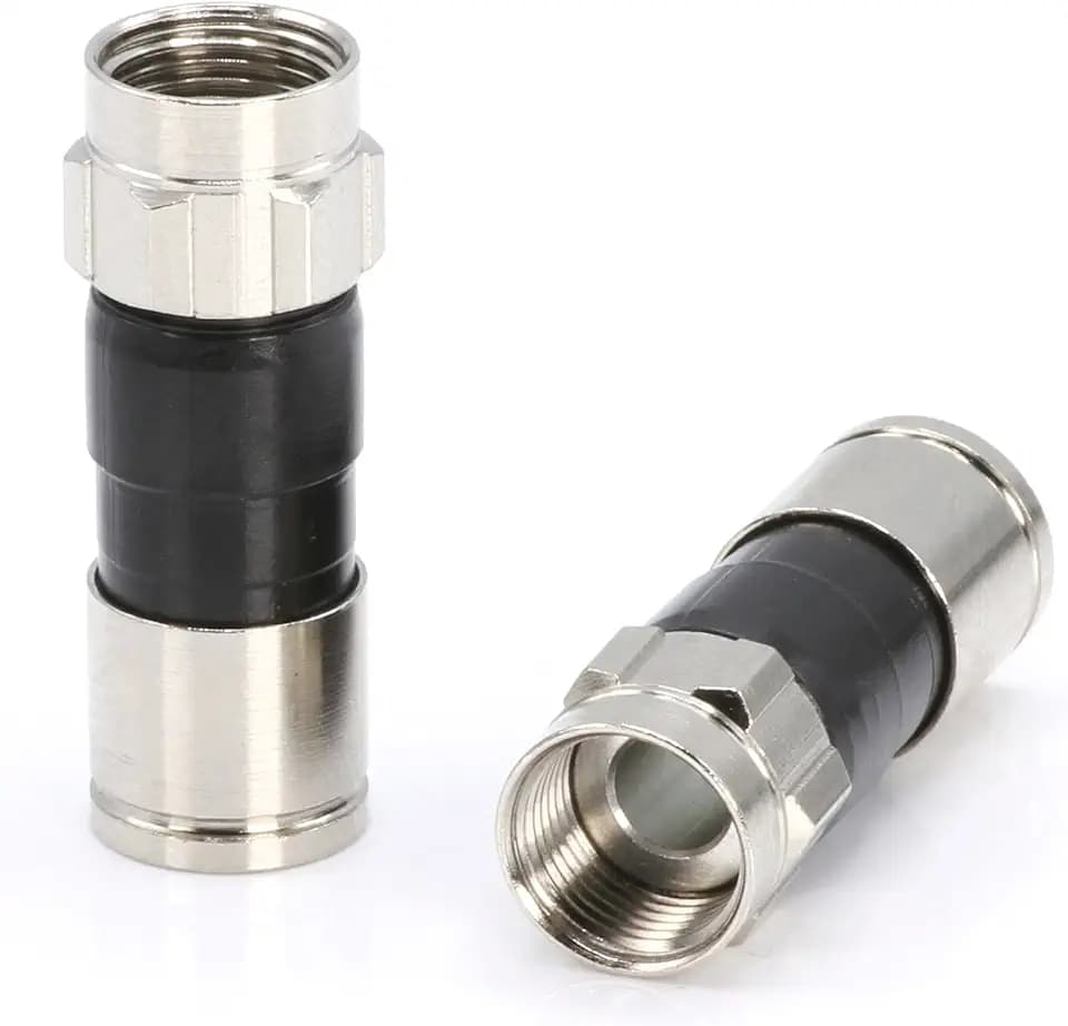 THE CIMPLE CO - RG6 Compression Connectors - F-Type Coaxial Cable Connectors - Indoor/Outdoor Coax Cable Ends with Water-Tight O-Ring for Exterior Use - 3 GHz F81 Coaxial Fittings - 100 PCS, Black