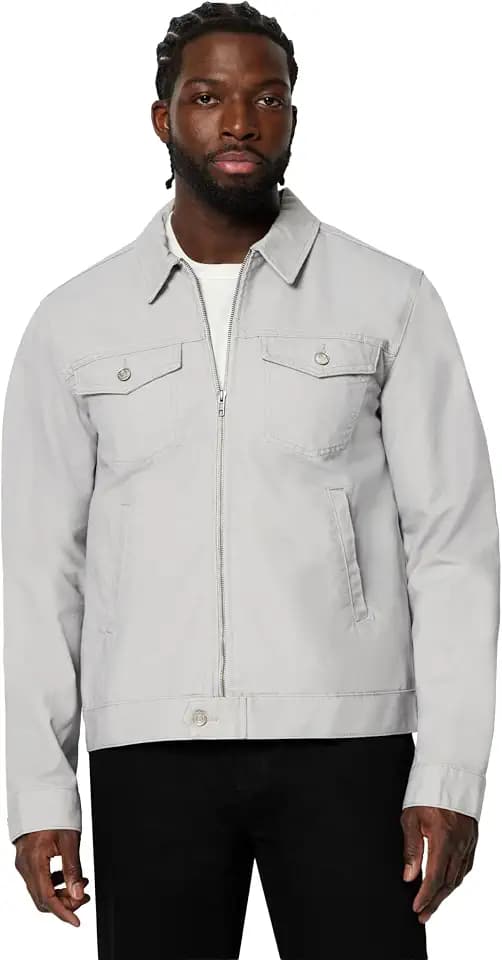 Amazon Essentials Men's Cotton Canvas Zip-Front Trucker Jacket