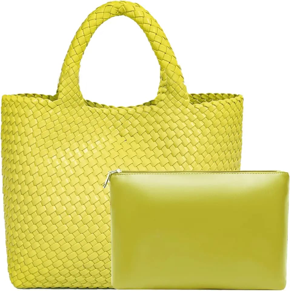 JINMANXUE Fashion Woven Bag Shopper Bag Travel Handbags and Purses Women Tote Bag Large Capacity Shoulder Bags