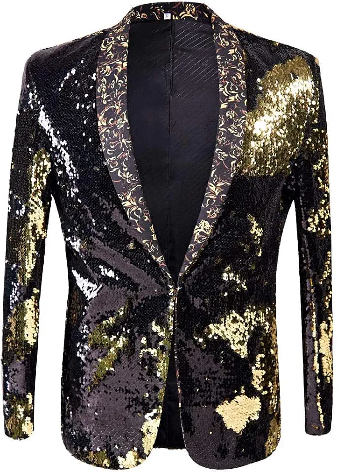 Herren-Blazer mit 2 Farben und glänzenden Pailletten