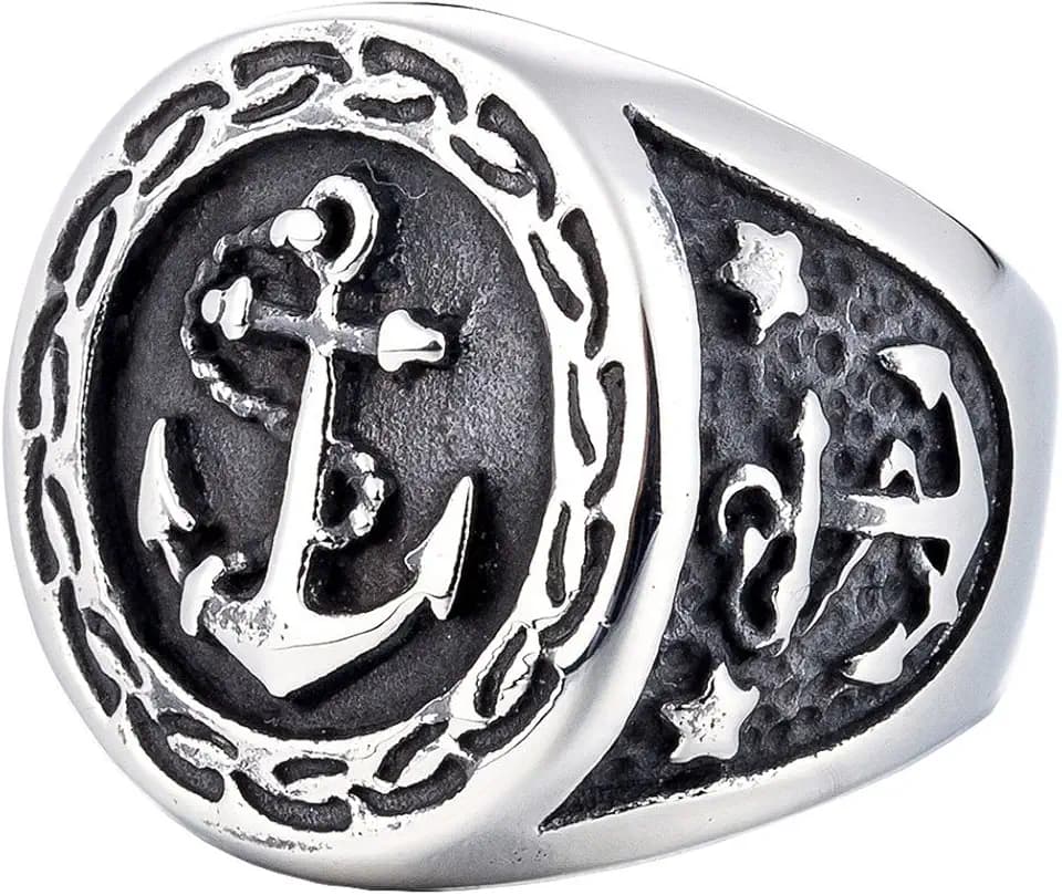 Anchor Signet Rings for Men